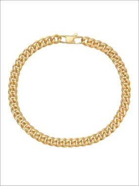 18K Solid Gold Cuban Link Bracelet 9 Inch Miami Chain